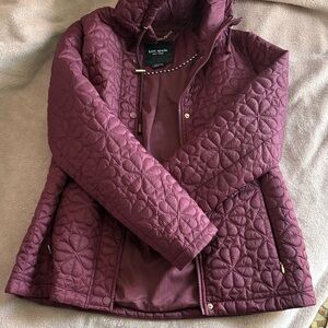 Kate Spade Plum Quilted Puffer Jacket